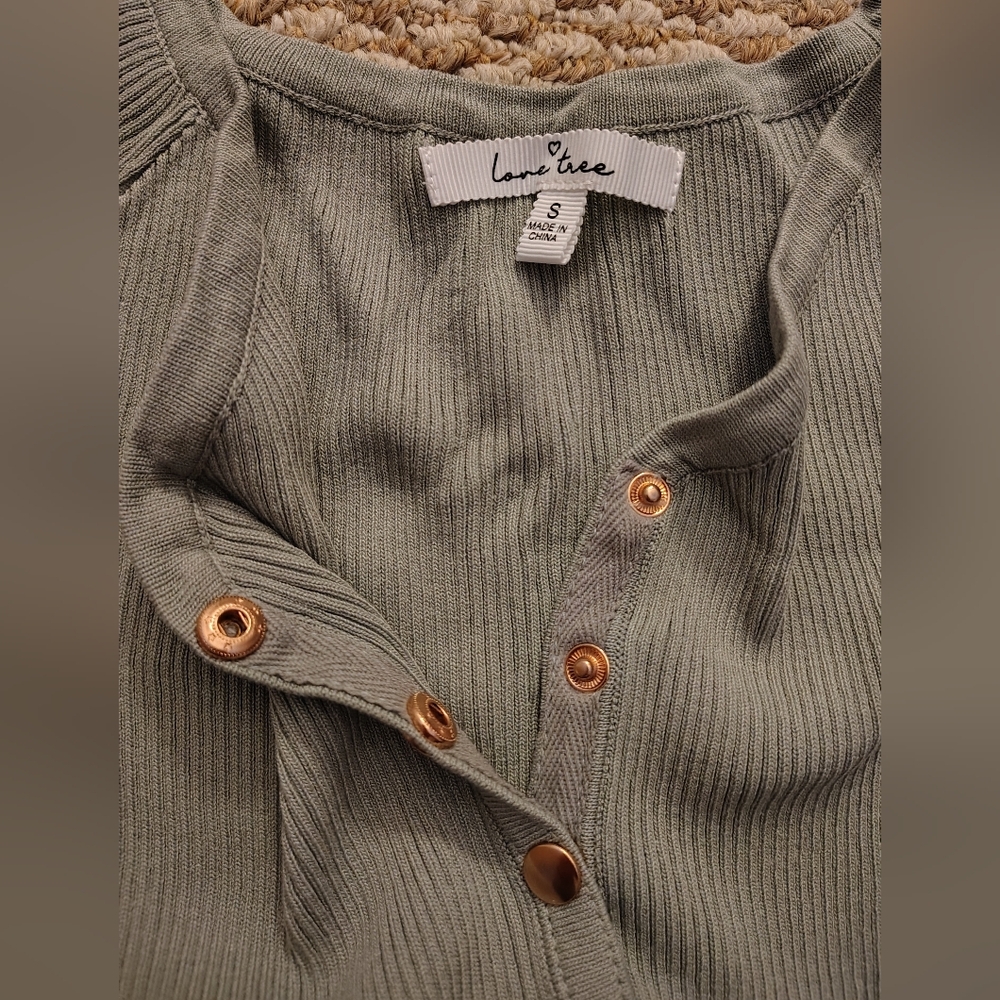 Sage Button-Front Dress - Picture 3 of 3